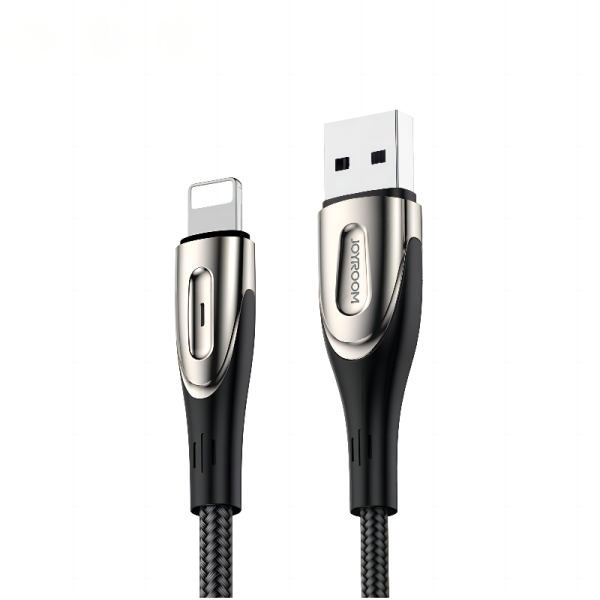 Cablu De încărcare Rapidă Din Seria Joyroom Sharp USB-A - Lightning 3A 1,2 M Negru (S-M411)  S-M411-1,2M LIGHTNING BLACK